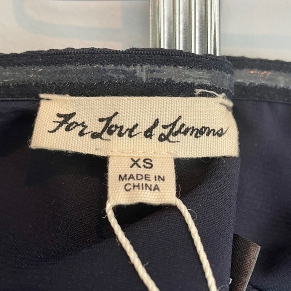 For Love and Lemons Luella Top Tie-Front Bandeau Crop Top Navy Blue XS - Picture 4 of 8